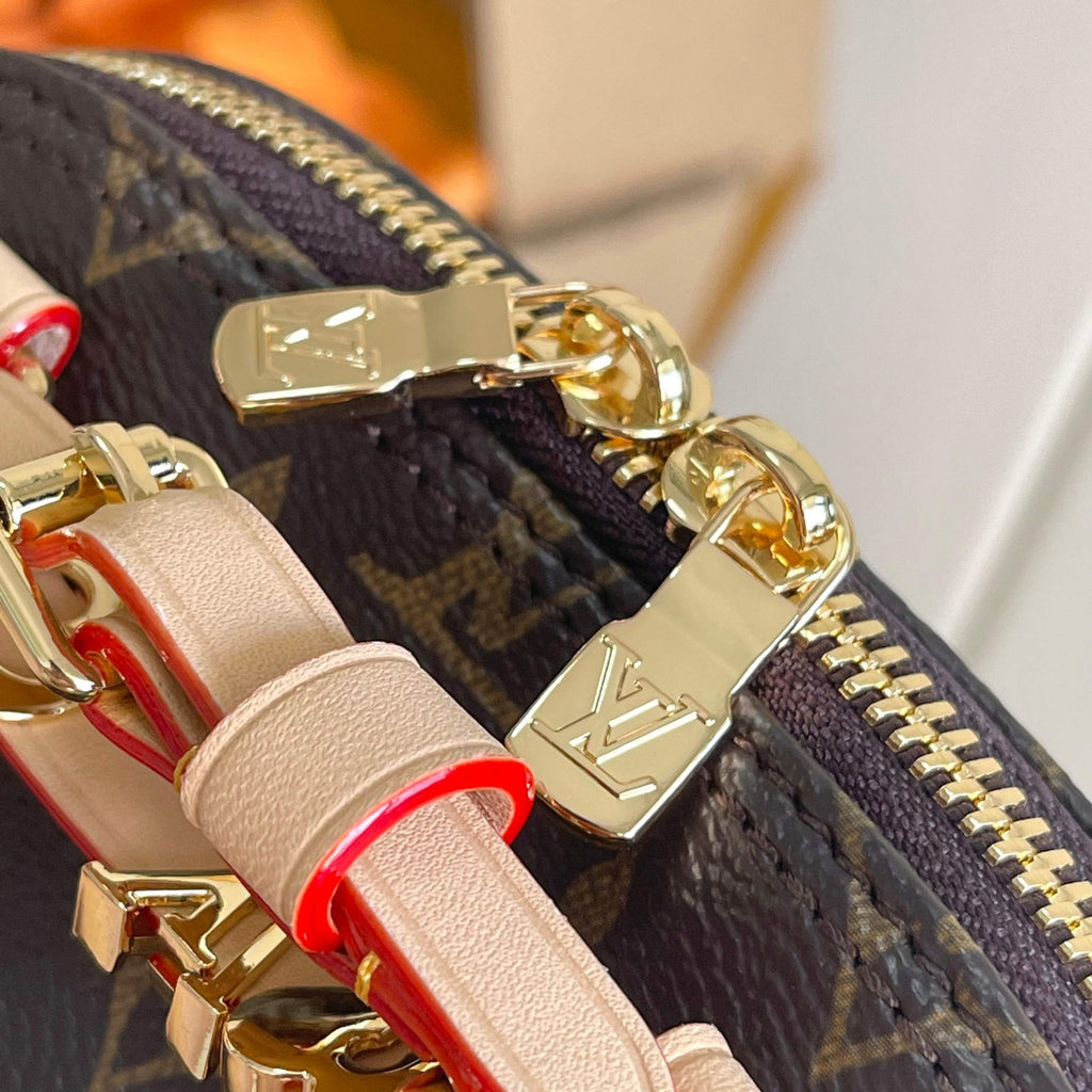 Brown Monogram Dome Handbag with Chain Strap