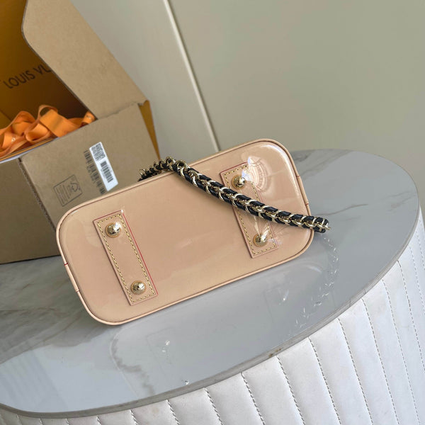 Brown Monogram Dome Handbag with Chain Strap