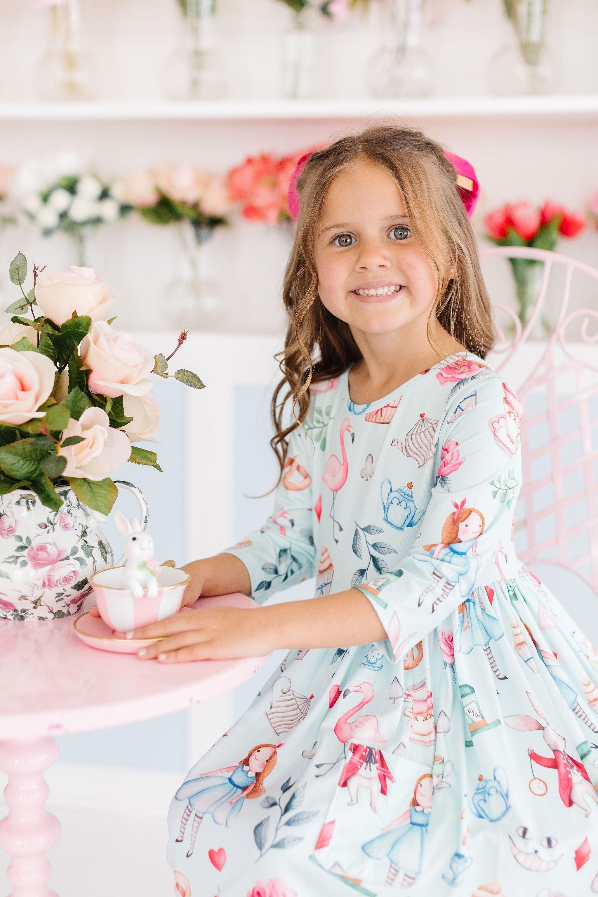 SALE Wonderland 3/4 Sleeve Pocket Twirl Dress Main image