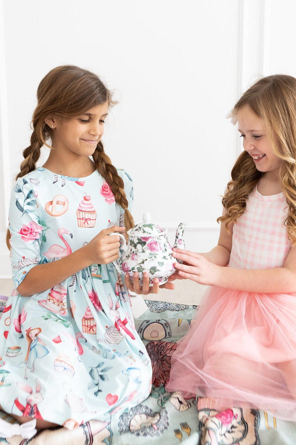 SALE Wonderland 3/4 Sleeve Pocket Twirl Dress