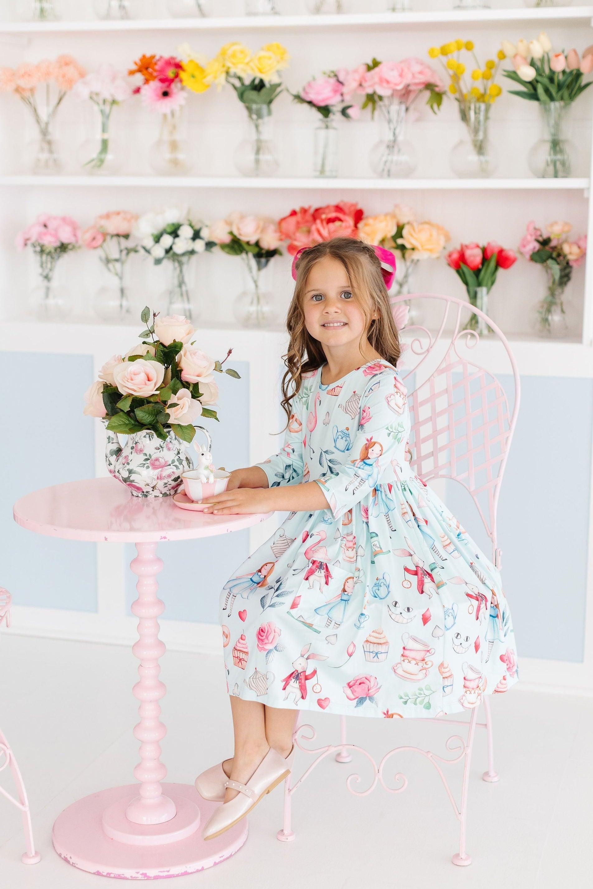 SALE Wonderland 3/4 Sleeve Pocket Twirl Dress Secondary image