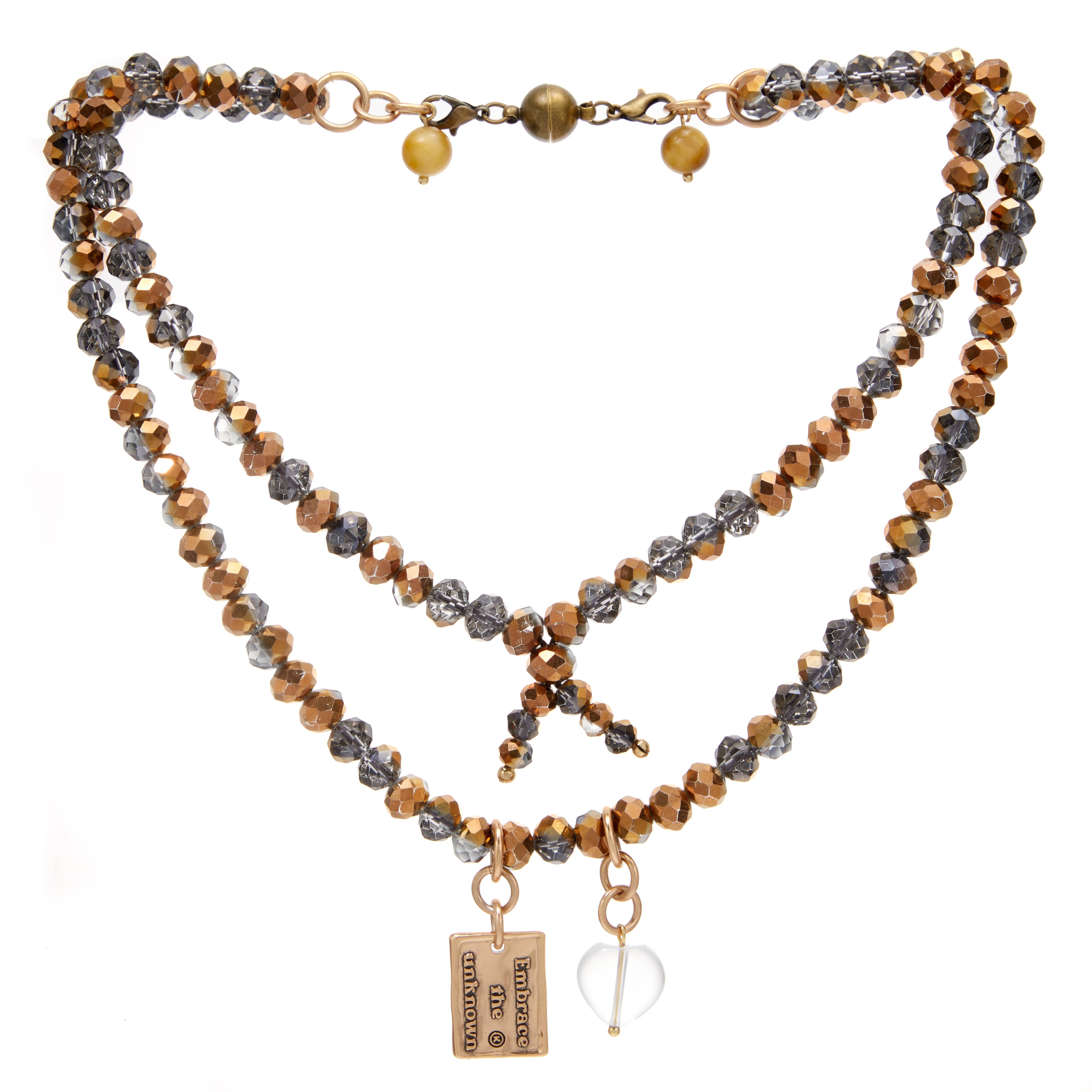 Embrace the Unknown Heart Crystal Boho Wrap Bracelet/Necklace