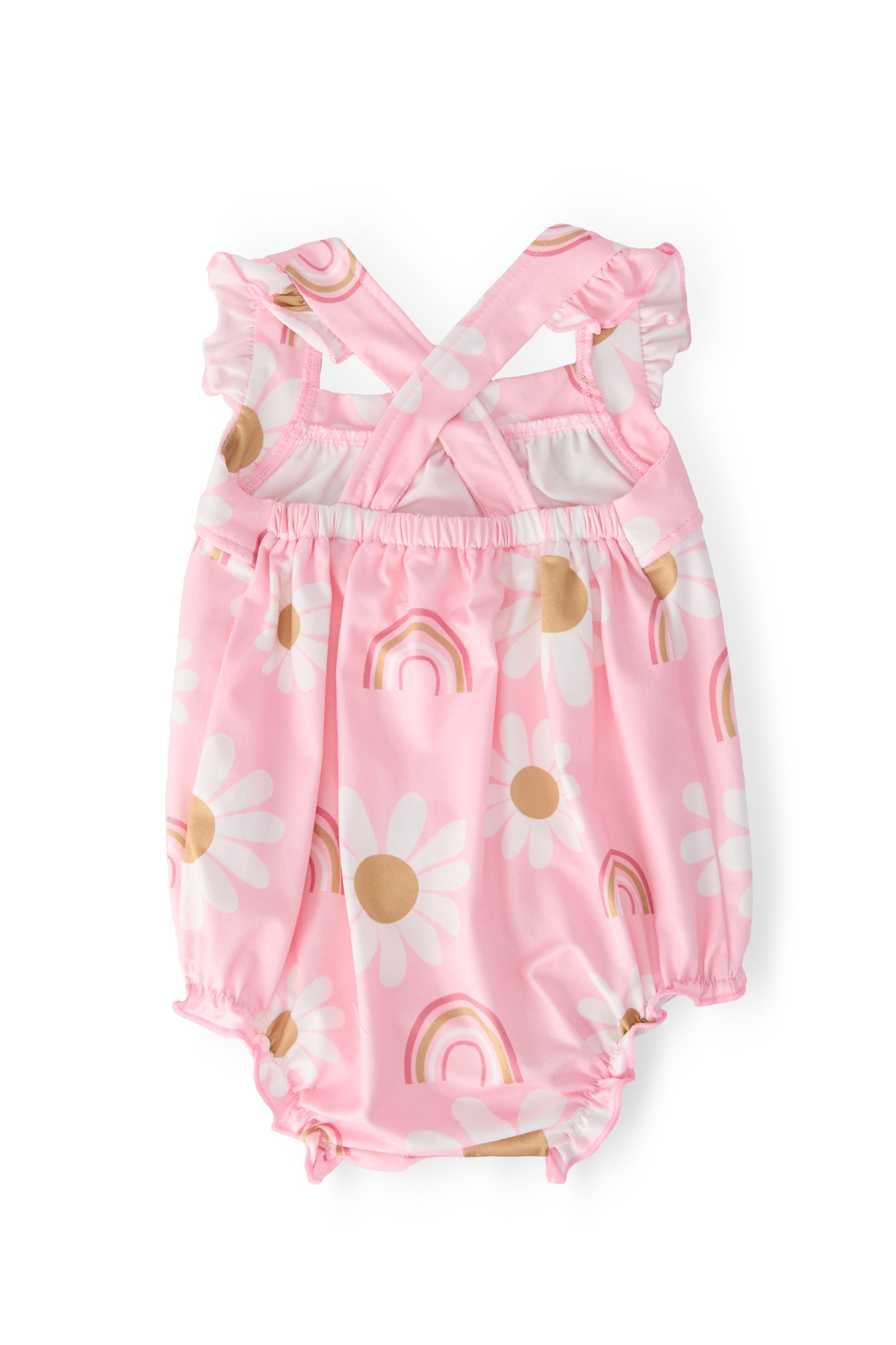 You are My Sunshine Ruffle Cross Back Romper Secondary image