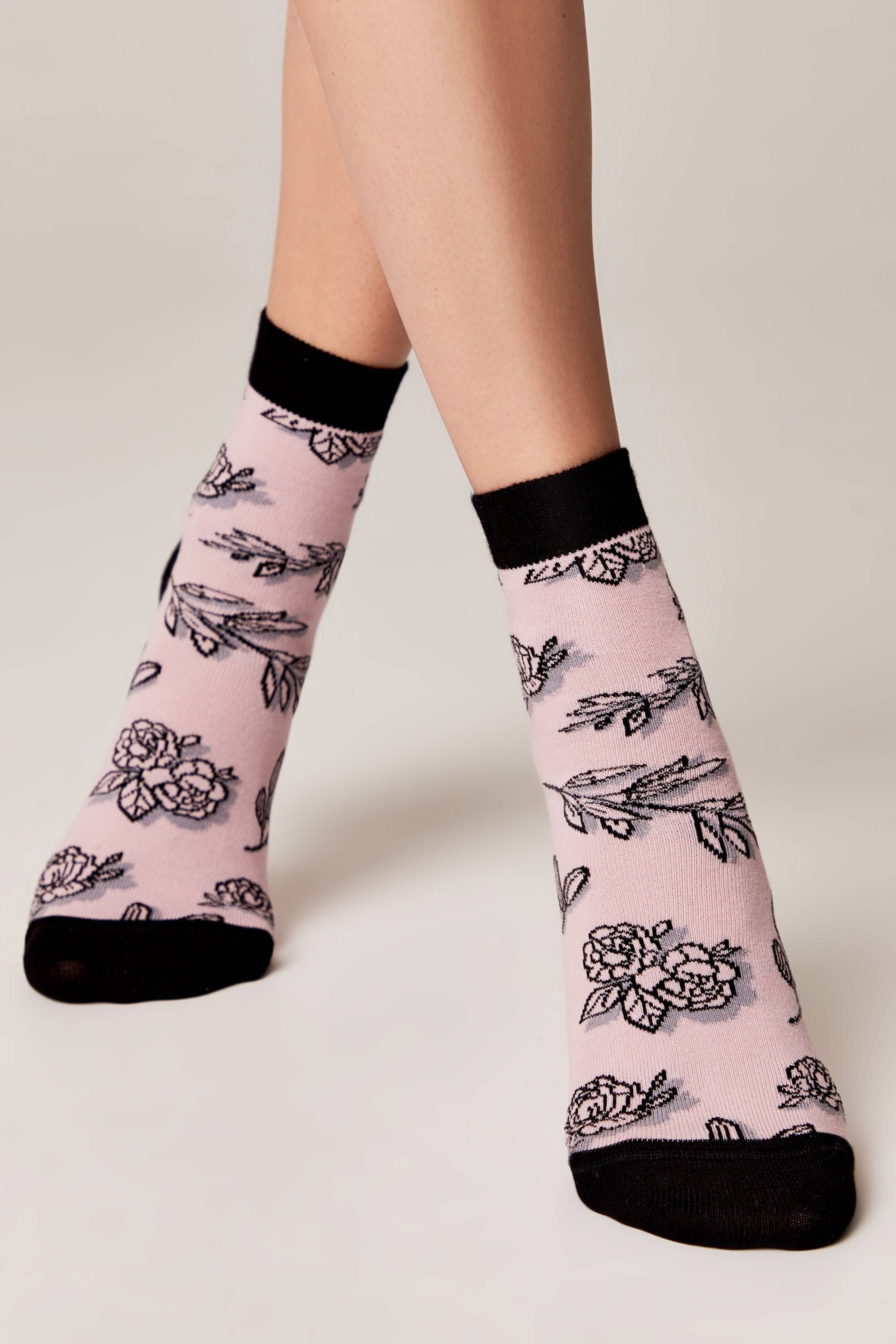 Conte Cotton Socks Classic - 435 Flowers With Shadow Secondary image