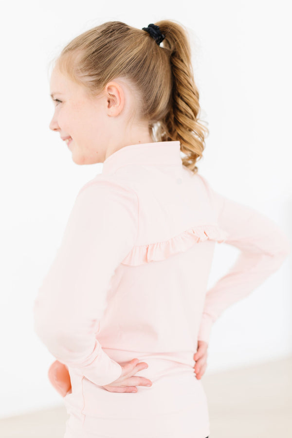 SALE Zen Pink Full-Zip Ruffle Active Jacket