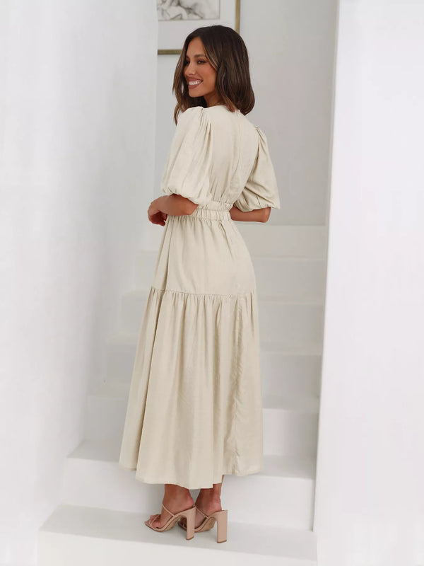 Tiered Puff Sleeve Midi Dress - product image 12