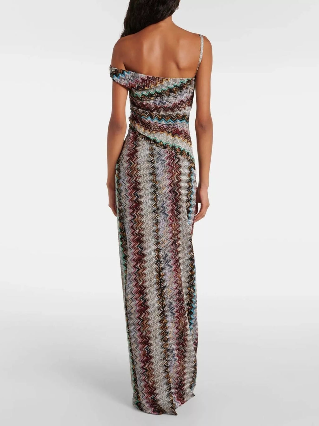 One-Shoulder Zigzag Knit Maxi Dress - product image 2
