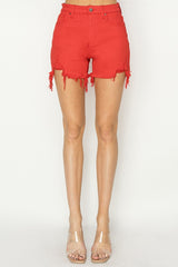 RISEN High Rise Distressed Denim Shorts