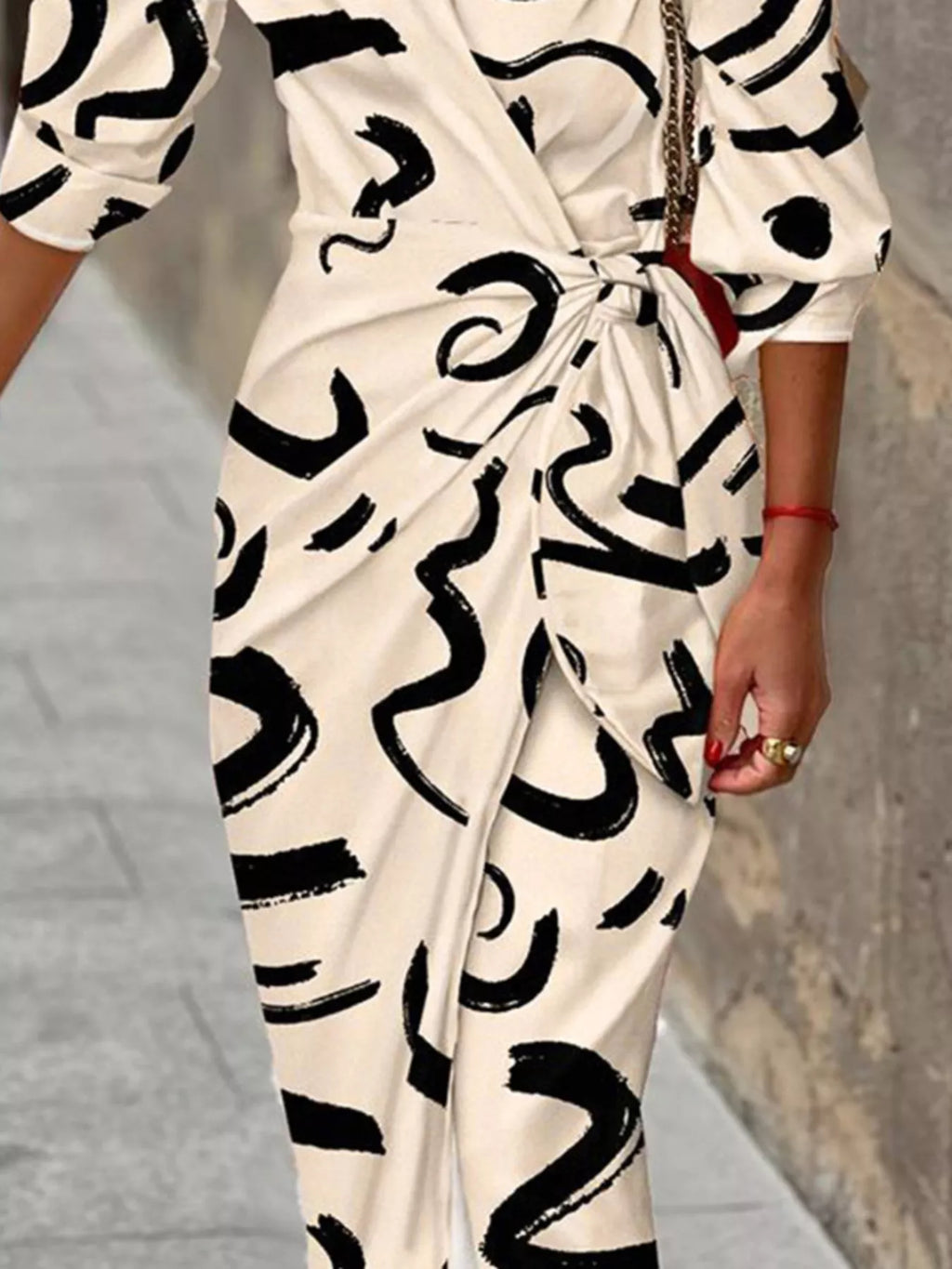 Printed Collared Neck Shirt Dress - product image 9