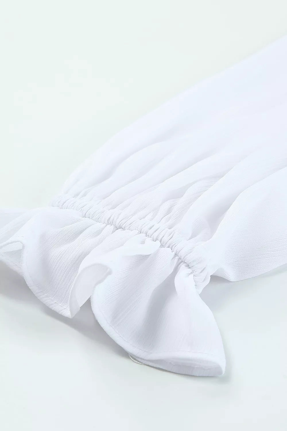 Elegant Tie-Front Ruffle Mini Dress with Smocked Wiast - product image 13