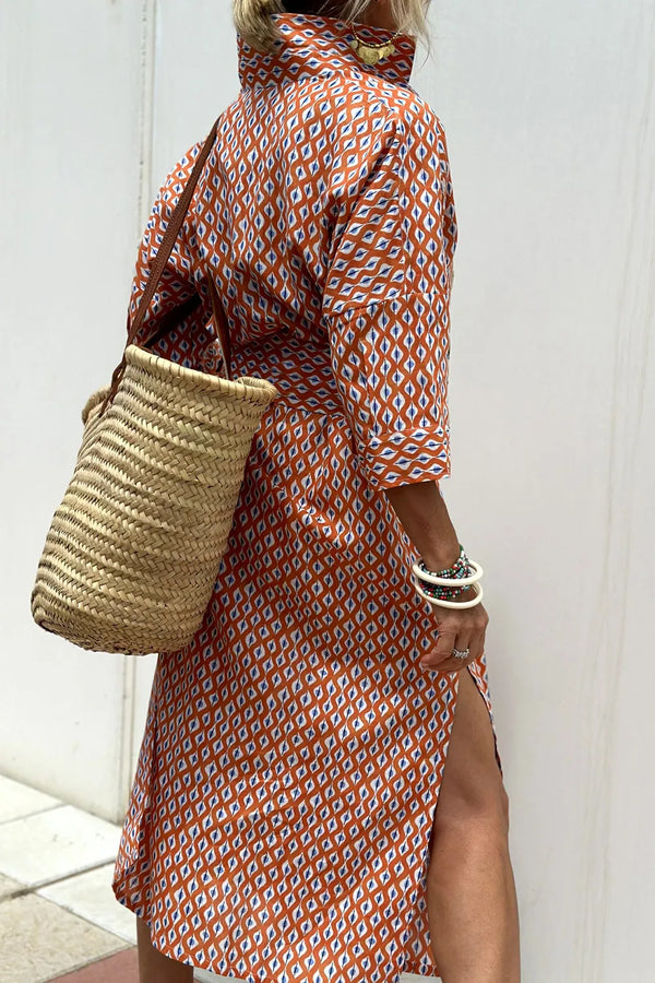 Tied Button Up Three-Quarter Sleeve Dress - product image 12