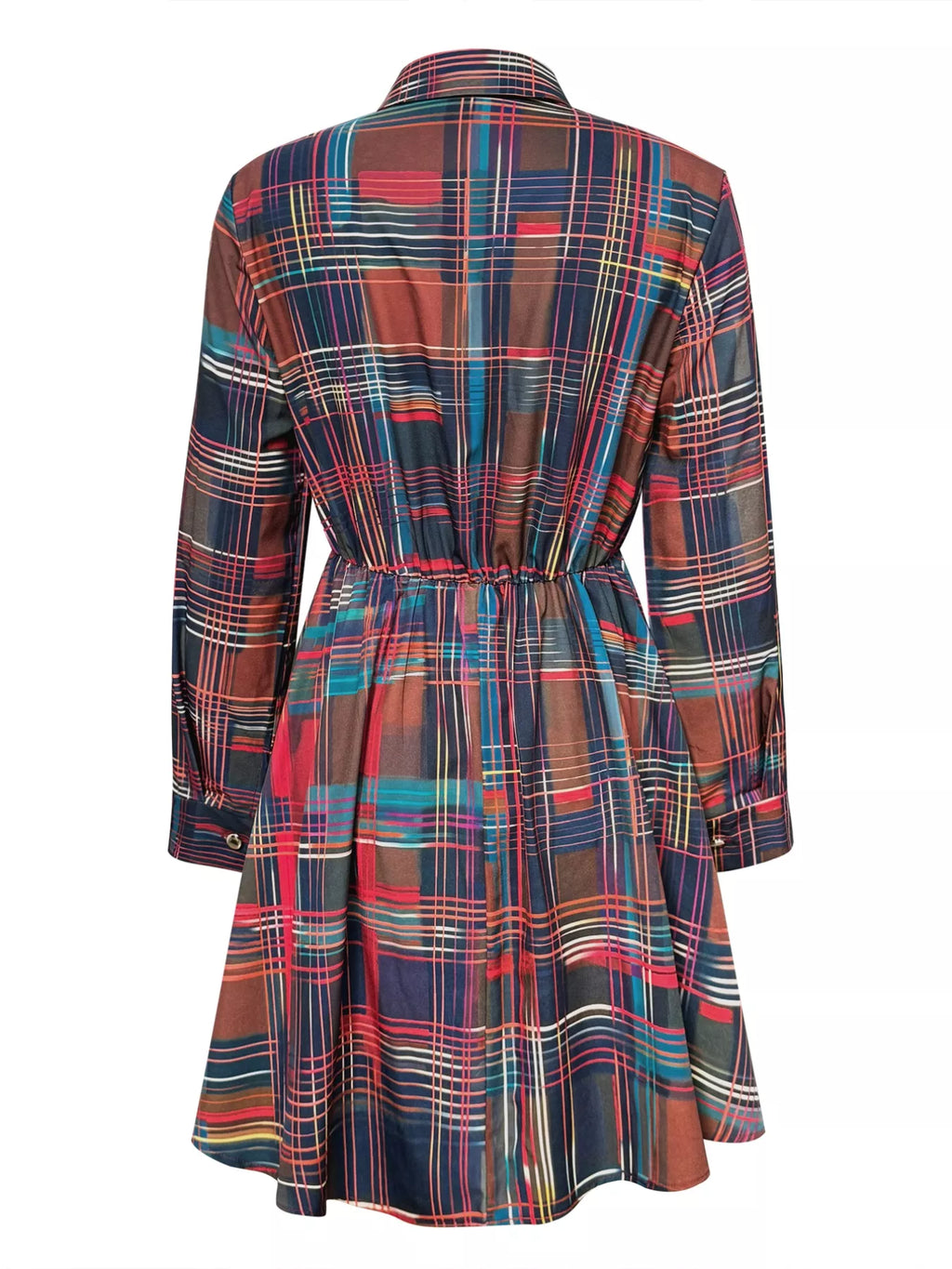Plaid Long Sleeve Shirt Dress - product image 4