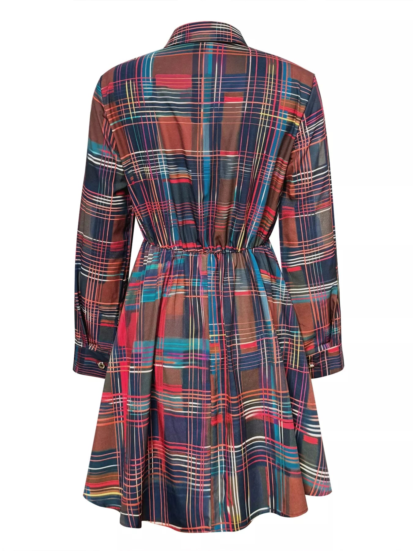 Plaid Long Sleeve Shirt Dress - product image 4