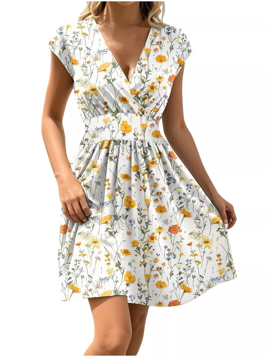 Floral Print Surplice Mini Dress - product image 6