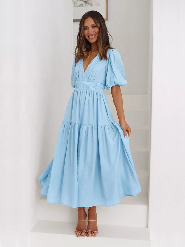 Tiered Puff Sleeve Midi Dress - product image 6