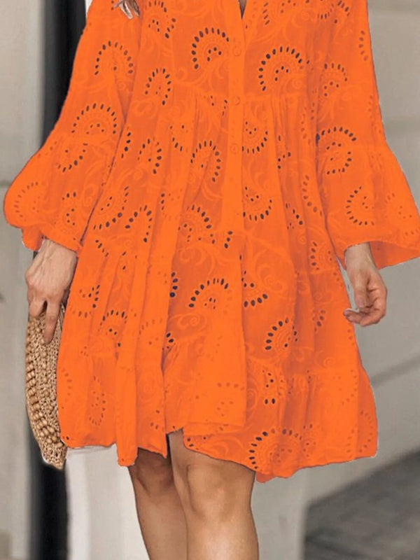 Eyelet Ruffled Hem Tiered Dress - product image 9