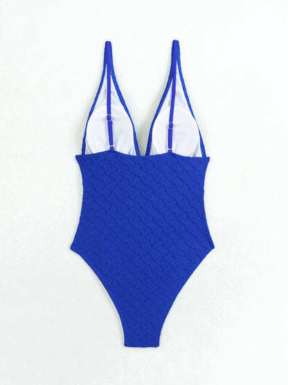 Backless V-Neck Sleeveless One-Piece Swimwear