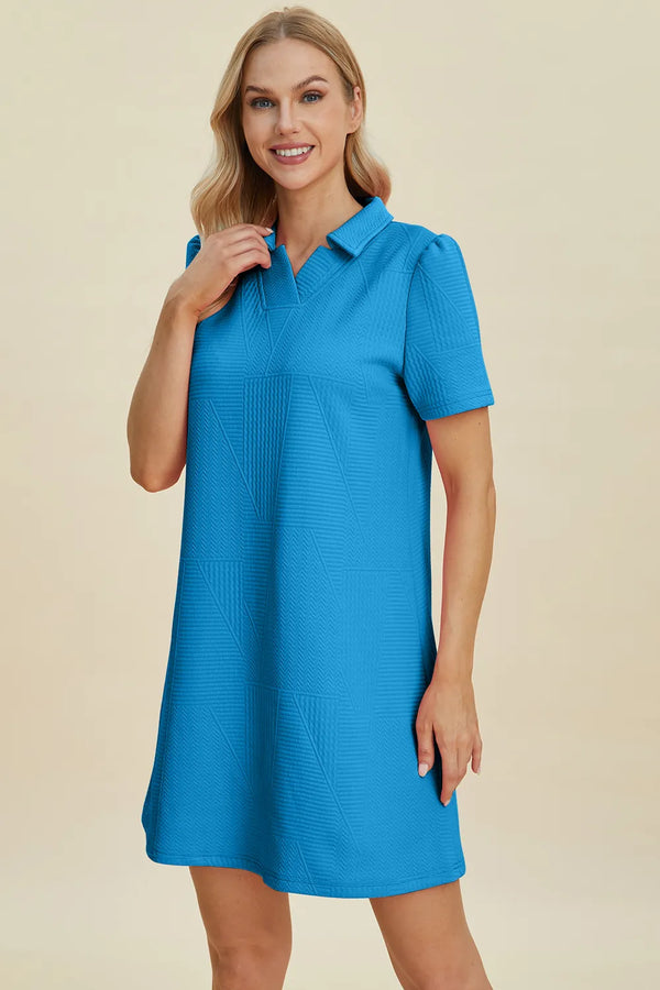 Double Take Texture Short Sleeve Dress - product image 20