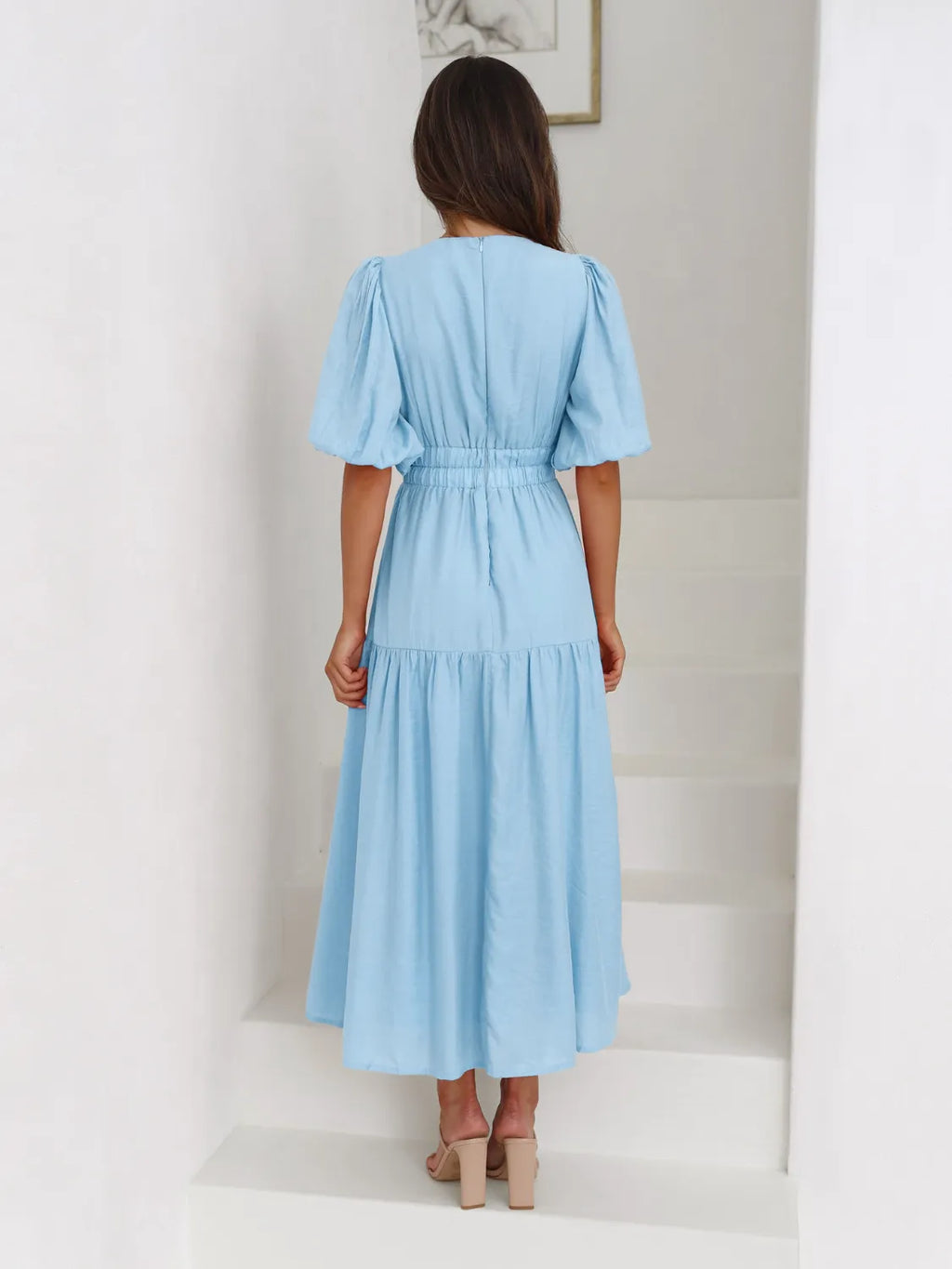 Surplice Half Puff Sleeve Midi Dress - product image 14