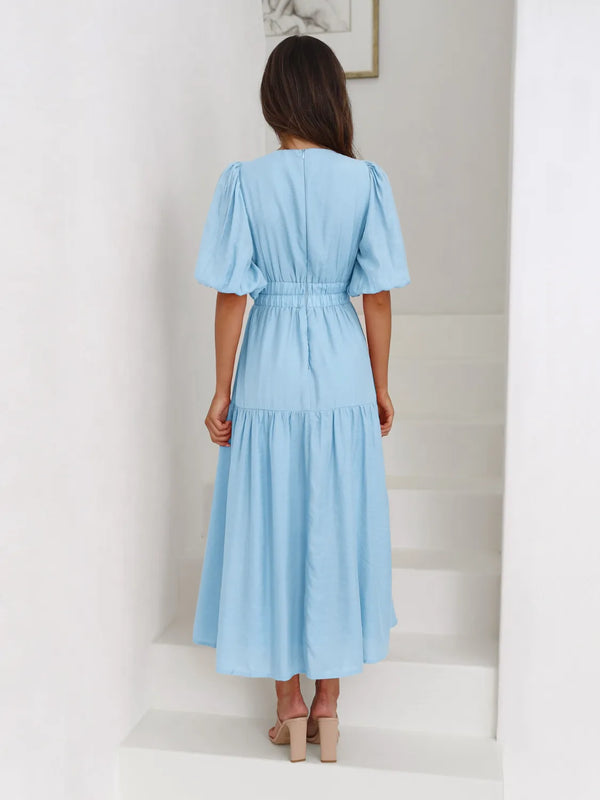 Surplice Half Puff Sleeve Midi Dress - product image 14