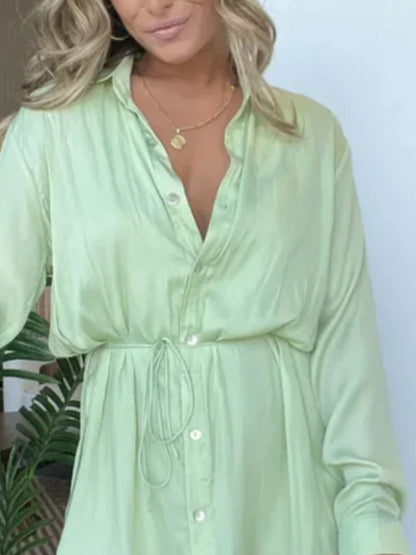 Full Size Button-Down Mini Shirt Dress Plus Size view 2 - Shopiebay