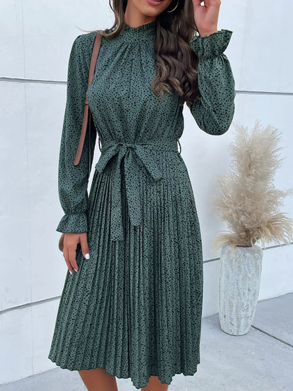 Animal Print Mock Neck Flounce Sleeve Dress - product image 11