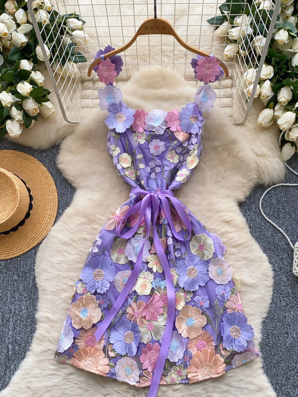Floral Tie Waist Mini Dress - product image 17
