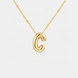 Gold-Plated Letter Pendant Necklace