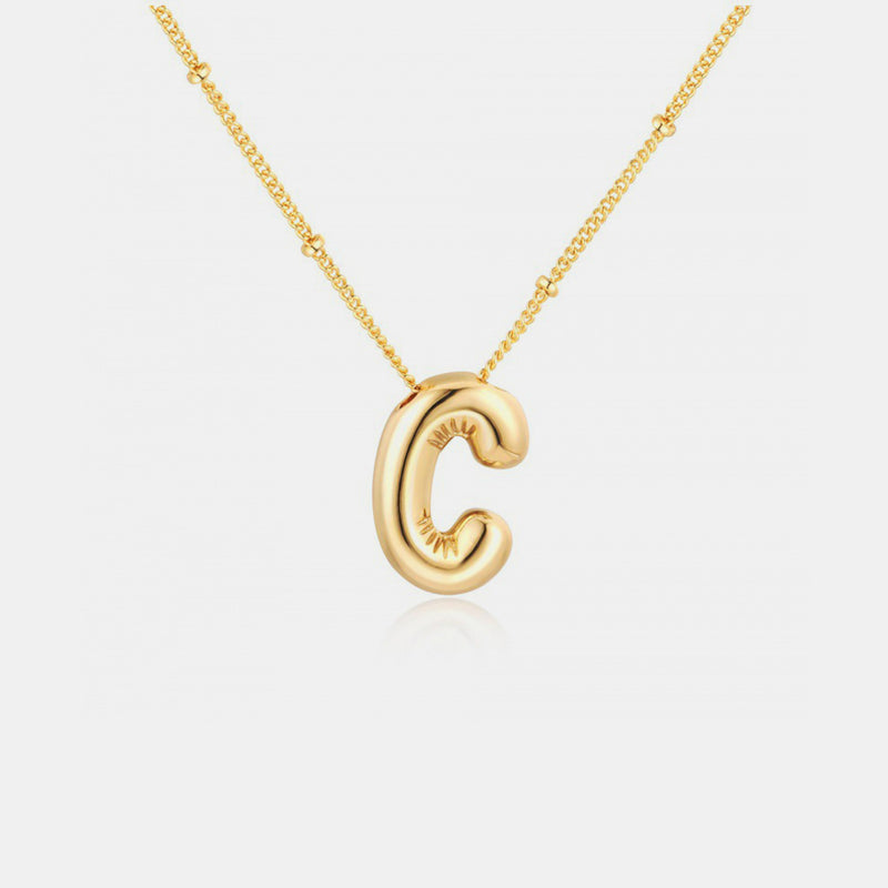 Gold-Plated Letter Pendant Necklace