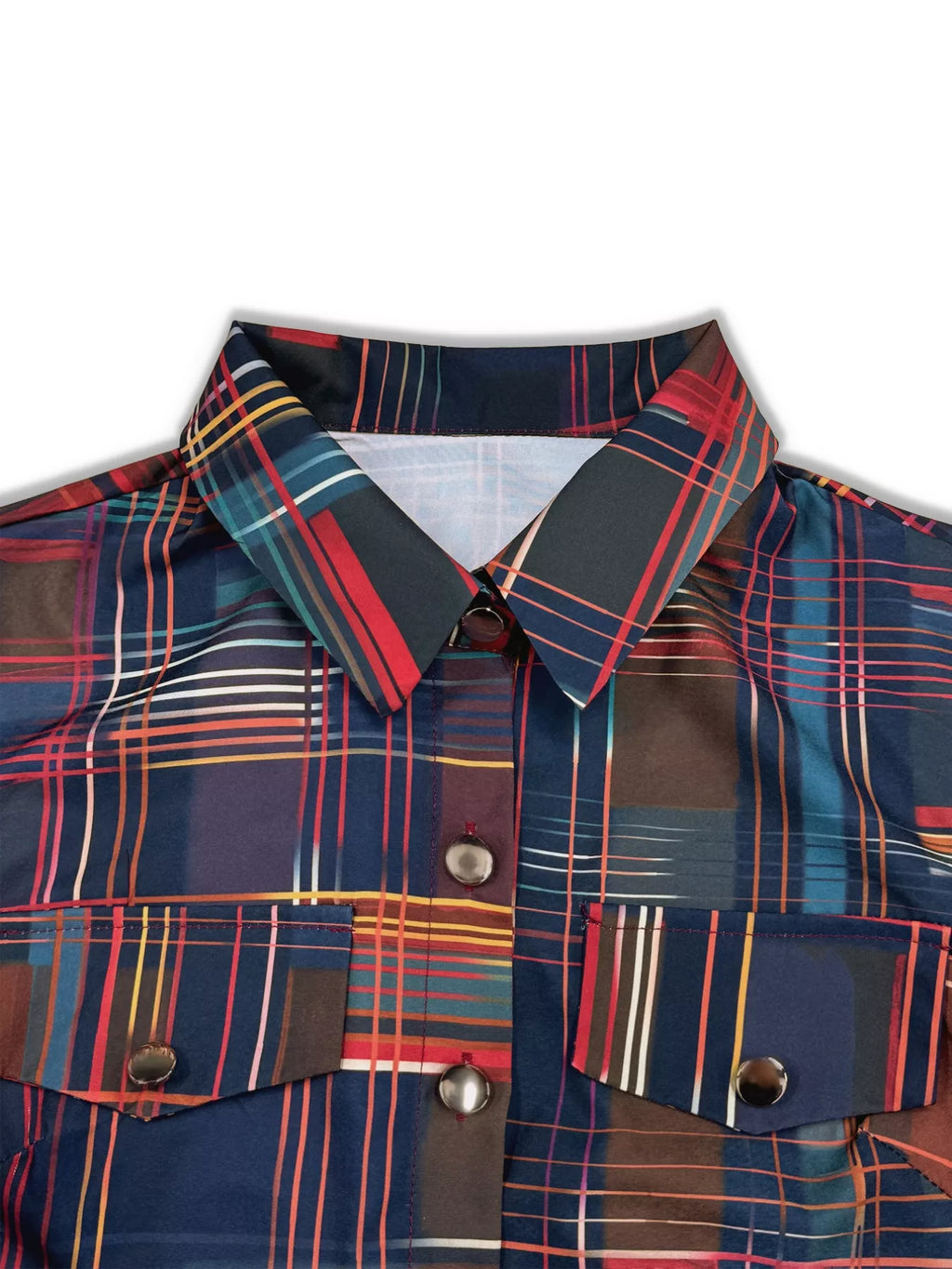 Plaid Long Sleeve Shirt Dress - product image 5