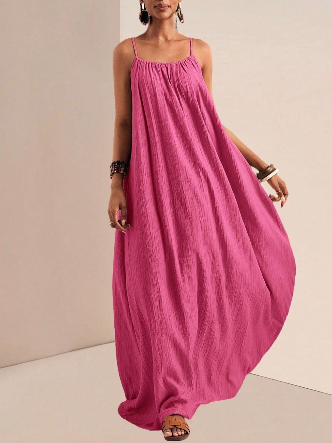 Spaghetti Strap Flowy Maxi Dress view 9 - Shopiebay