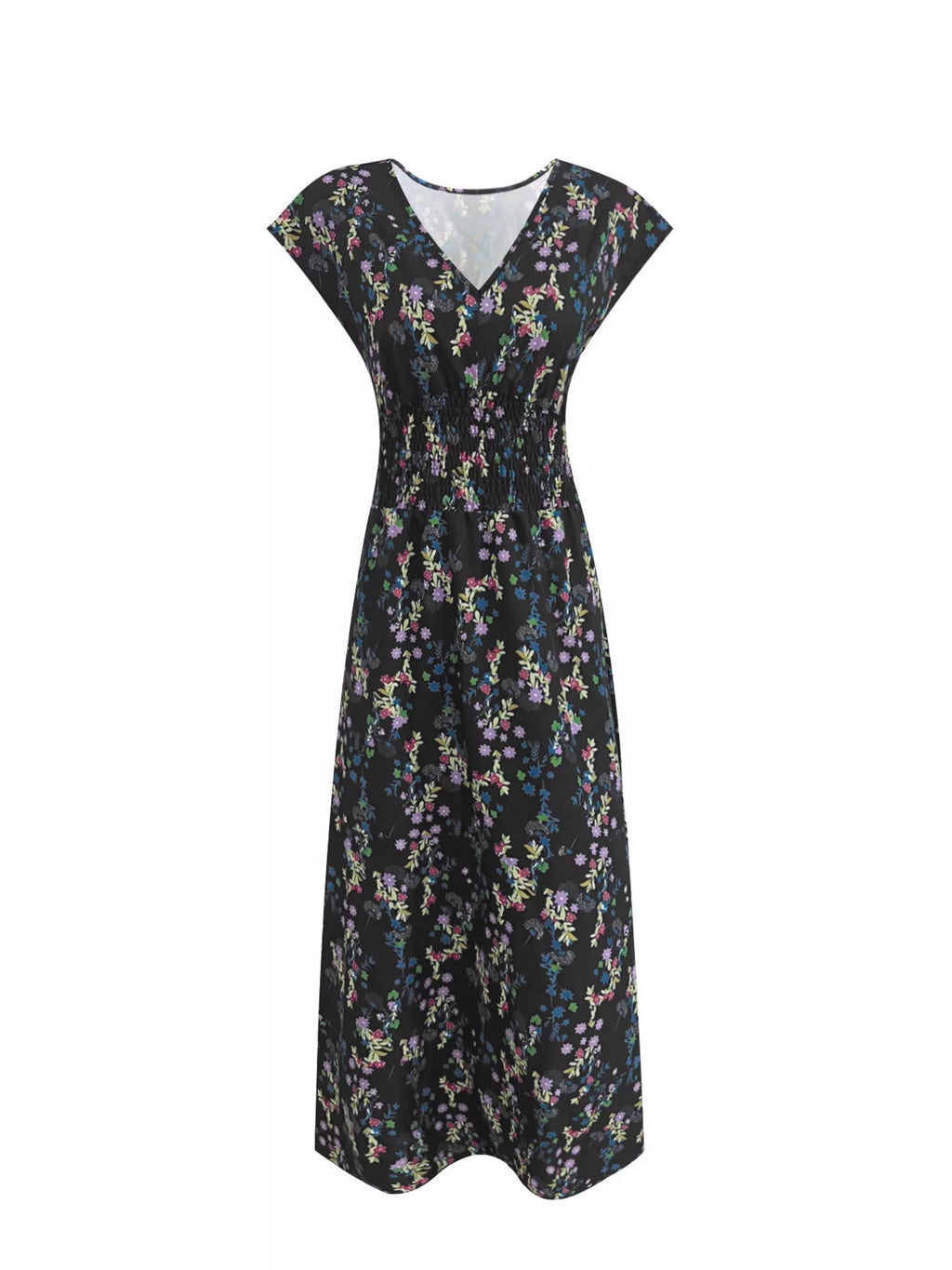Plus Size Floral V-Neck Cap Sleeve Maxi Dress - product image 9