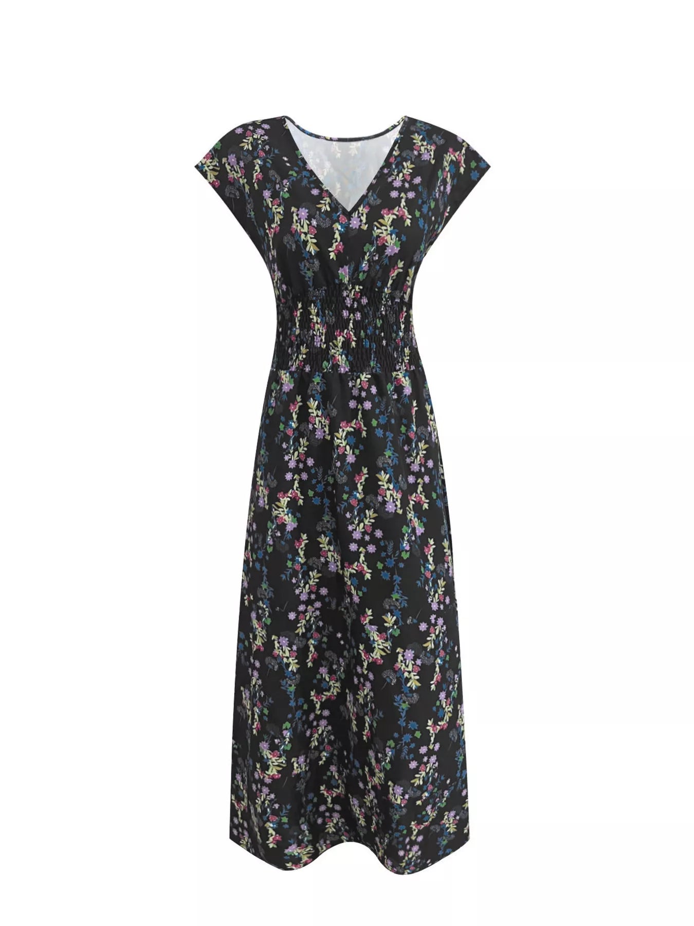 Plus Size Floral V-Neck Cap Sleeve Maxi Dress - product image 9