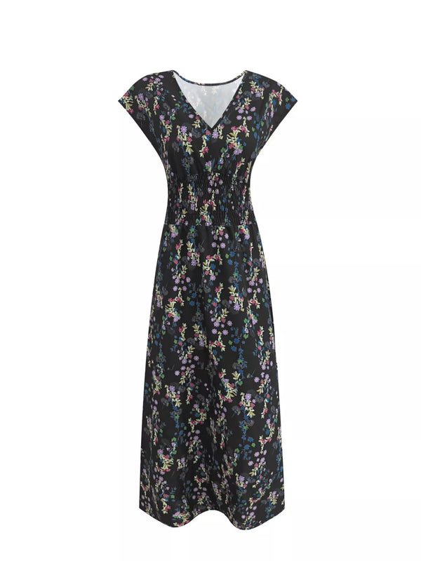 Plus Size Floral V-Neck Cap Sleeve Maxi Dress - product image 9