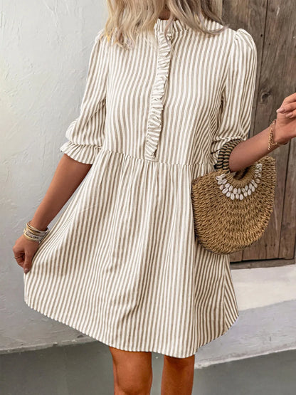 Striped Half Sleeve Dress view 2 - Shopiebay
