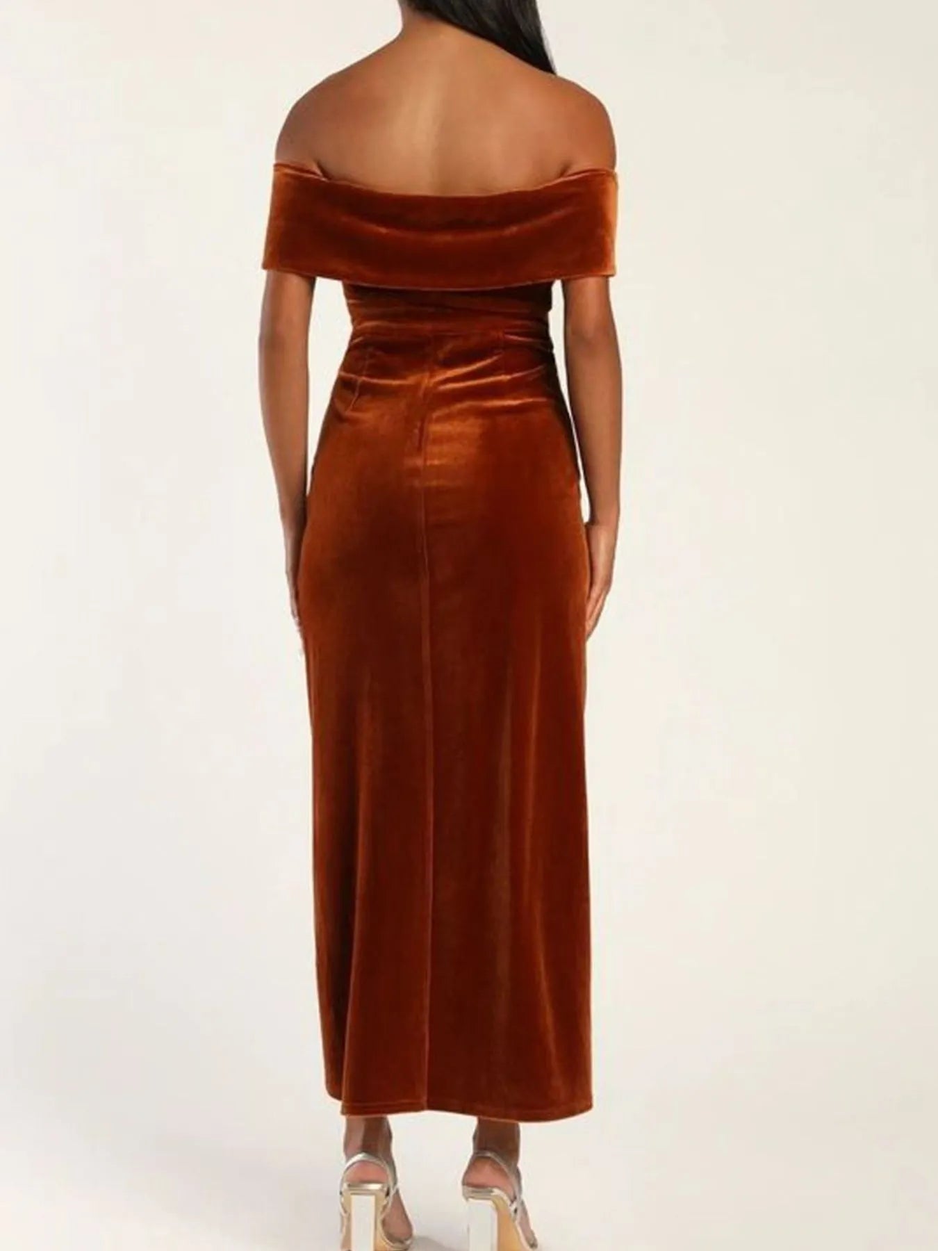 Off-Shoulder Wrap Dress with Side Slit - product image 19