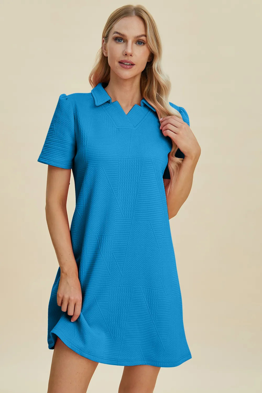 Double Take Texture Short Sleeve Dress - product image 19