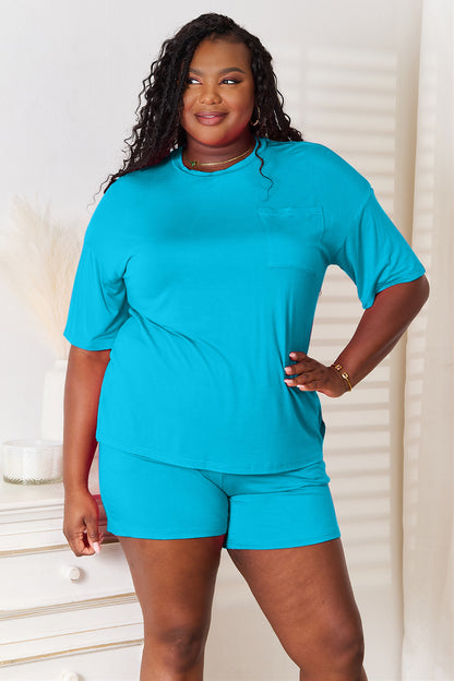 Basic Bae Full Size Soft Rayon Half Sleeve Top and Shorts Set view 3 - Shopiebay