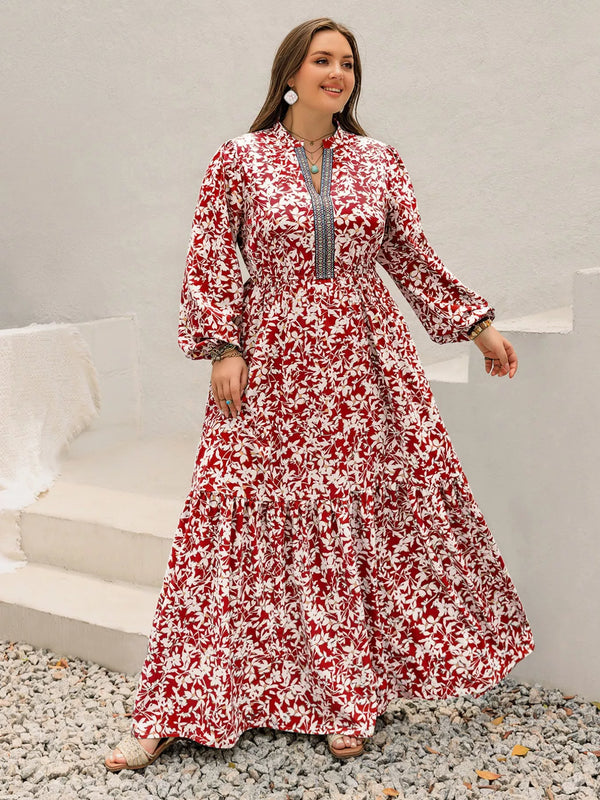 Plus Size Floral Print Long Sleeve Maxi Dress - product image 6