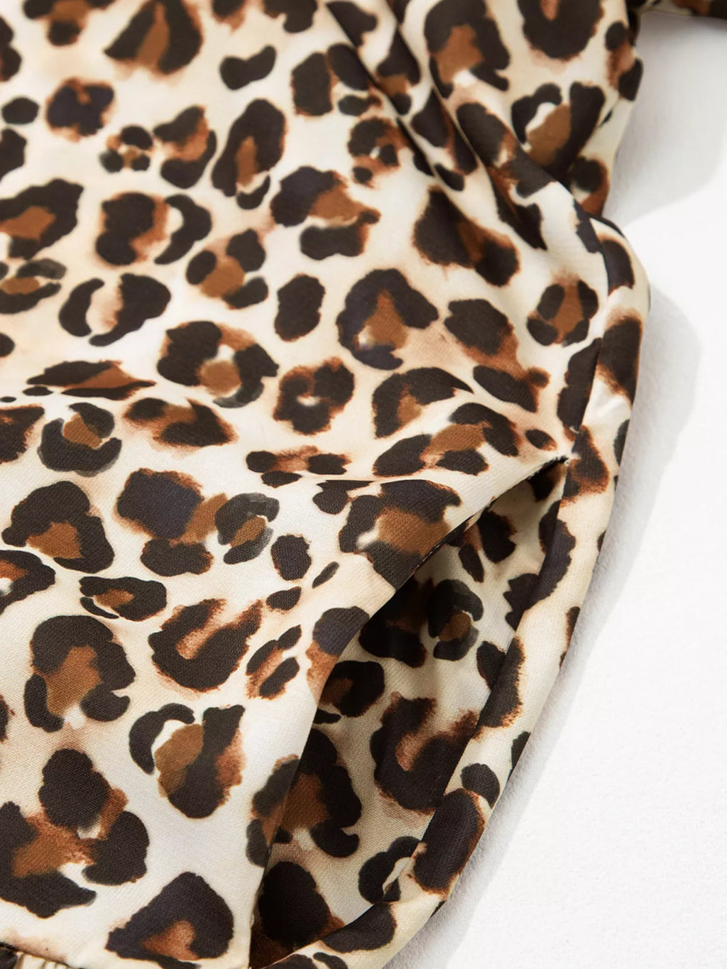 Leopard Print Striped Patchwork 3/4 Sleeve Loose Mini Dress view 7 - Shopiebay