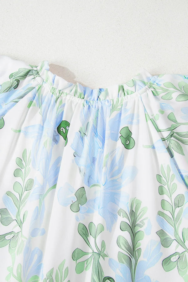 Floral Contrast Edge Layered Short Sleeve Mini Dress - product image 22