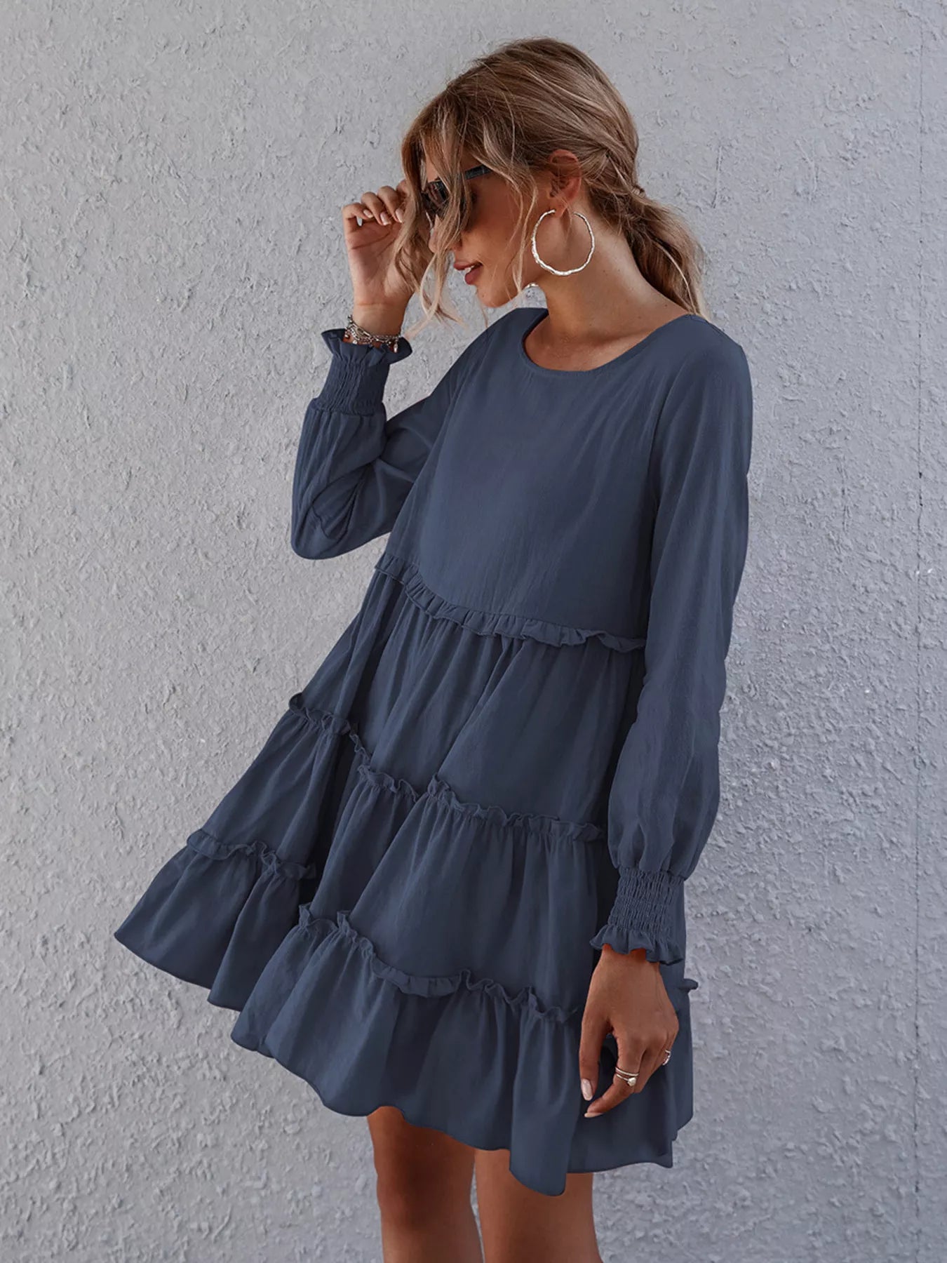 Ruffle Tiered Long Sleeve Mini Dress - product image 9