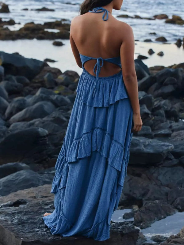 Ruffled Halter Neck Maxi Dress - product image 7