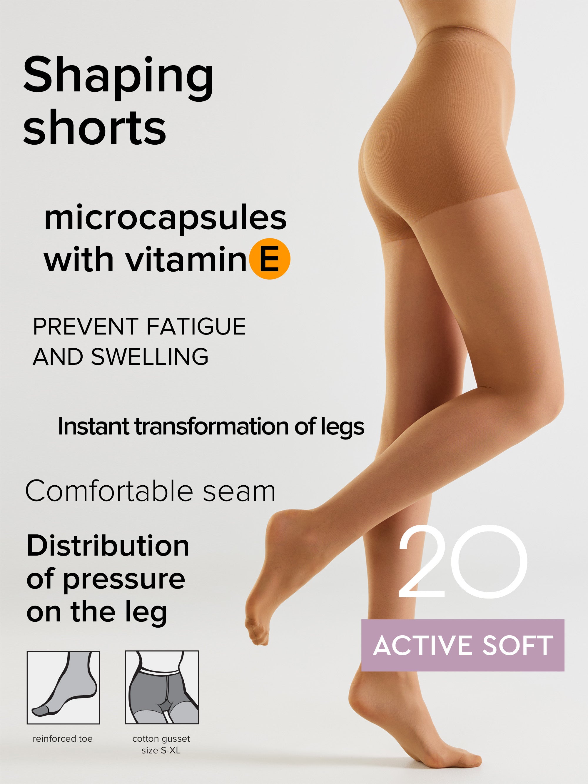 Tights Conte Active Soft 20 Den - Shaping Support with Vitamin E Secondary image