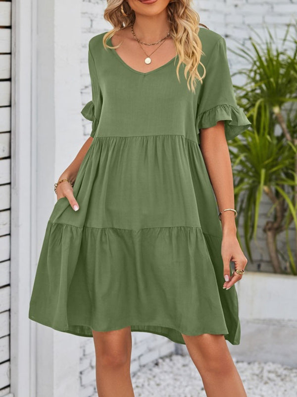 Ruffled Sleeve Tiered Mini Dress - product image 29