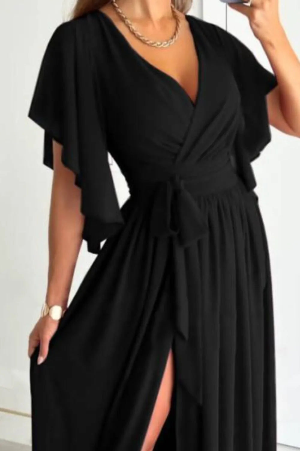 Surplice Flutter Sleeve Maxi Dress - product image 6