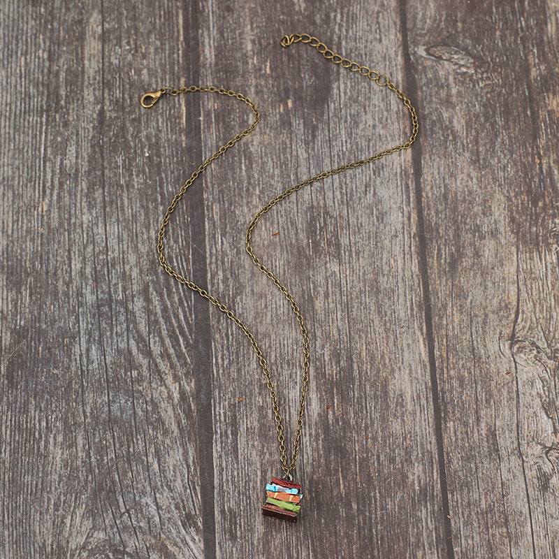 Alloy Books Pendant Necklace