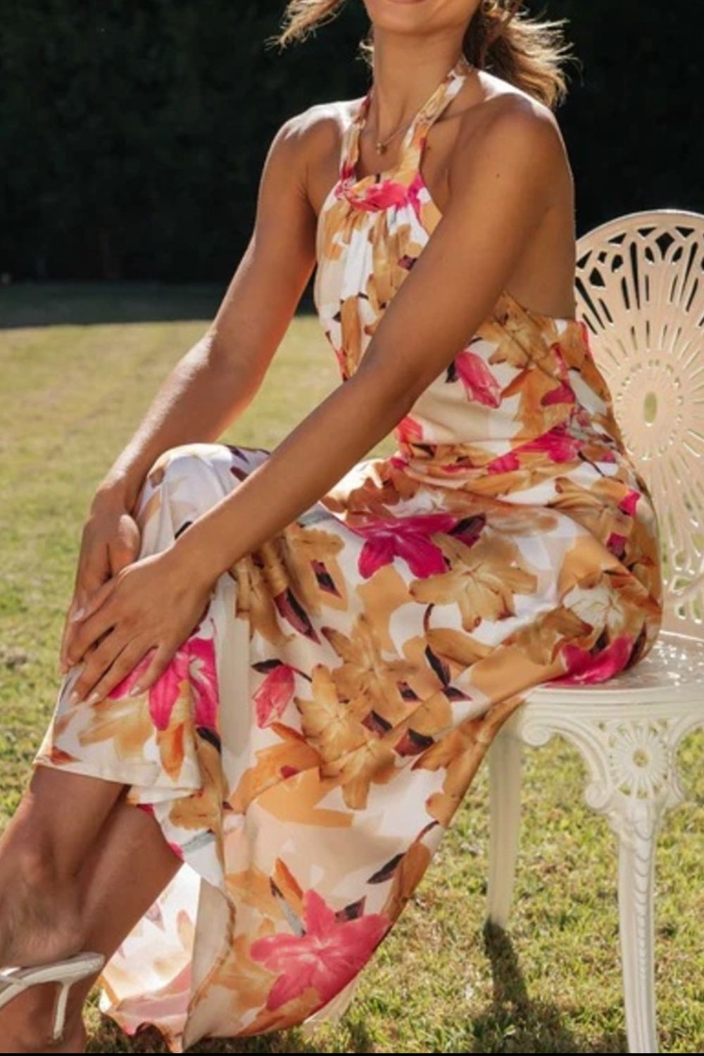 Floral Print Halter Neck Maxi Dress - product image 5