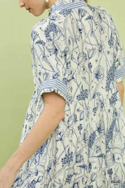 Umgee Floral Tiered Midi Dress with Ruffle Trim view 5 - Shopiebay
