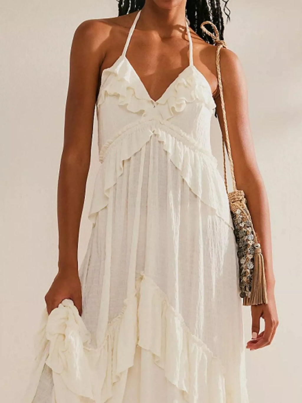 Ruffled Halter Neck Maxi Dress - product image 9